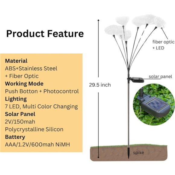 2 Pack, Solar Christmas Lights Outdoor Waterproof Color Changing Lights 7 LED - Picture 5 of 6